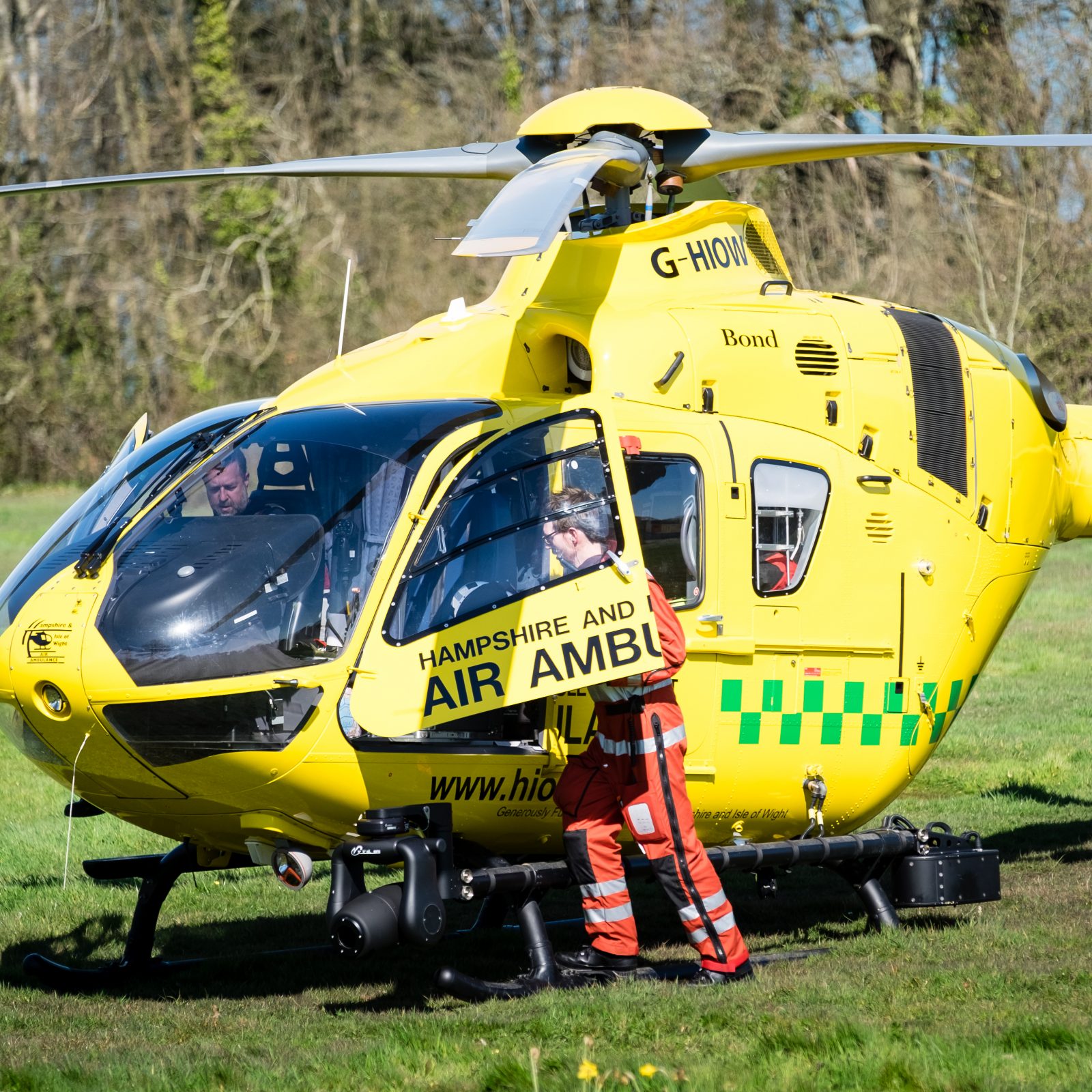 The Air Ambulance in action Old livery Hampshire and Isle of Wight