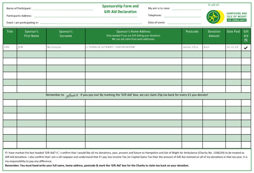 Sponsorship Form