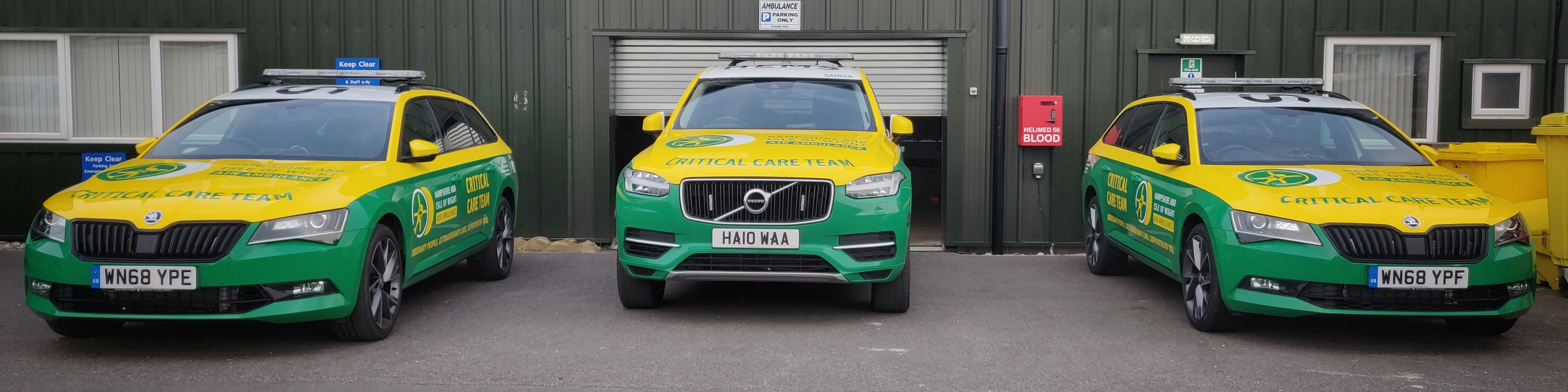 Critical Care Team Vehicles Hampshire and Isle of Wight Air Ambulance