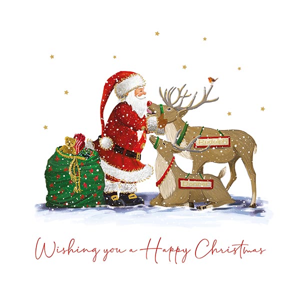 Santa Reindeer Christmas Cards