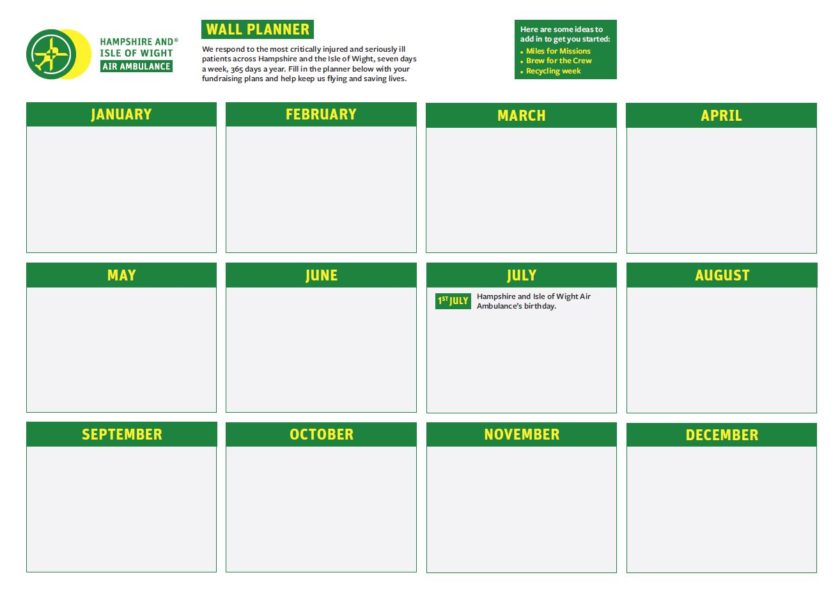 Fundraising Wall Planner