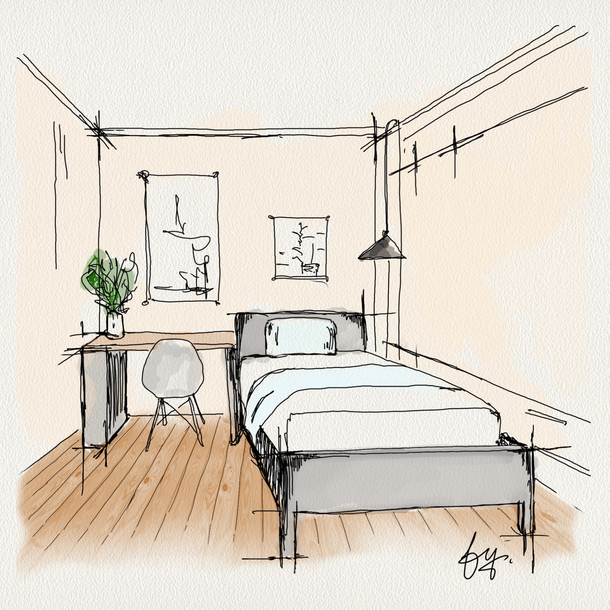 Artist illustrations of the new crew bedrooms