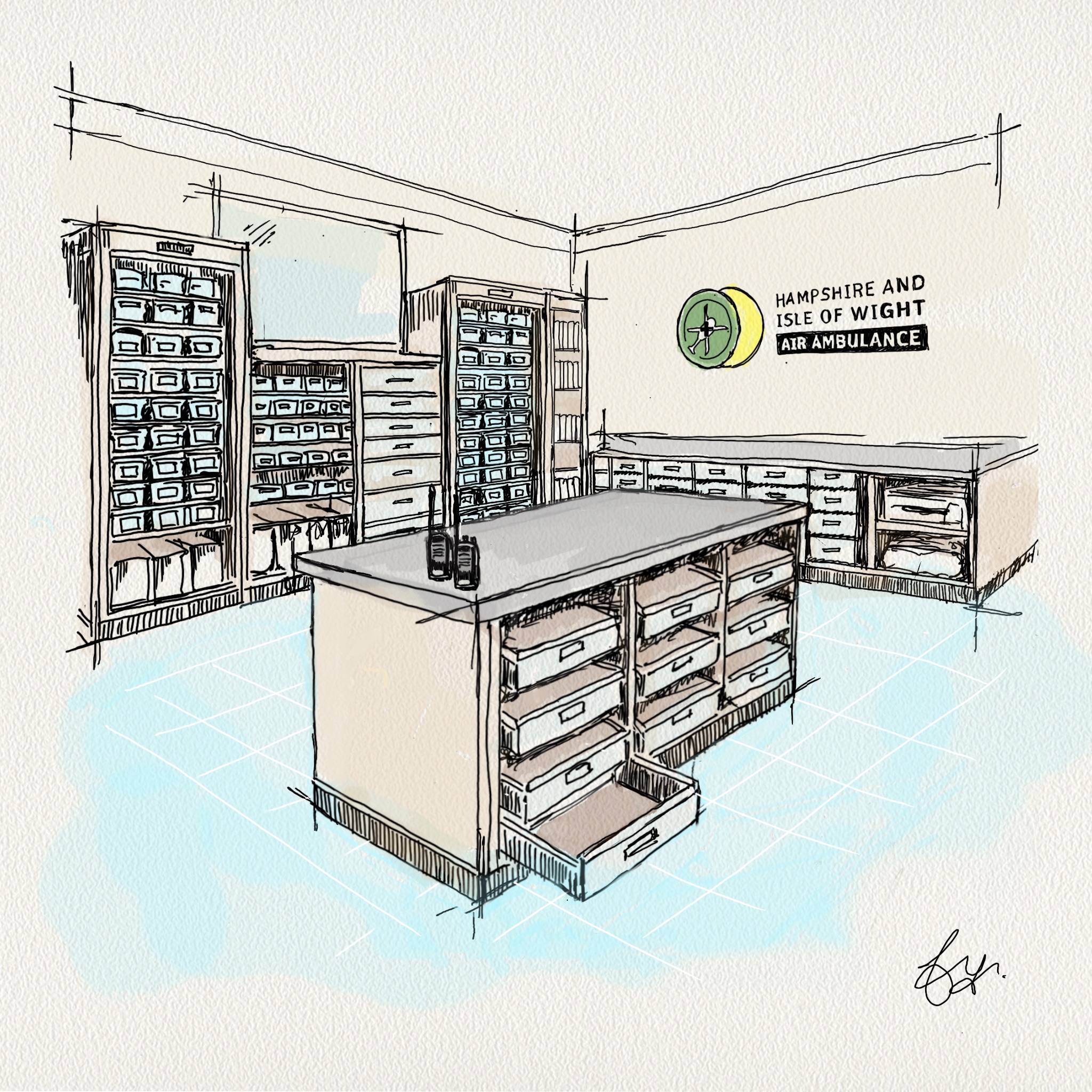 Illustrations of the new medical store