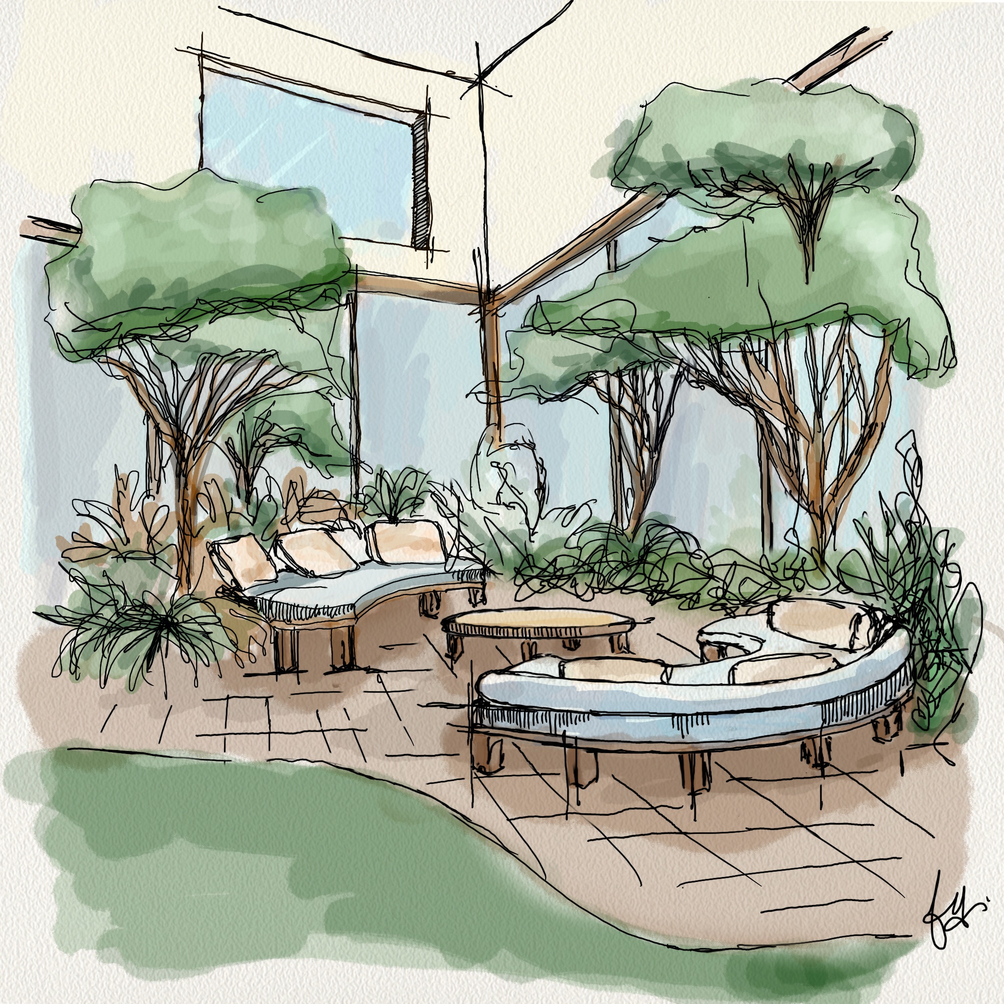 illustrations of the new rest areas