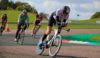 Cyclist cycling around the track at the event