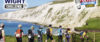 Walkers on the Isle of Wight coastal path, taking part in the Isle of Wight Ultra Challenge