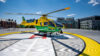 Helicopter on helipad